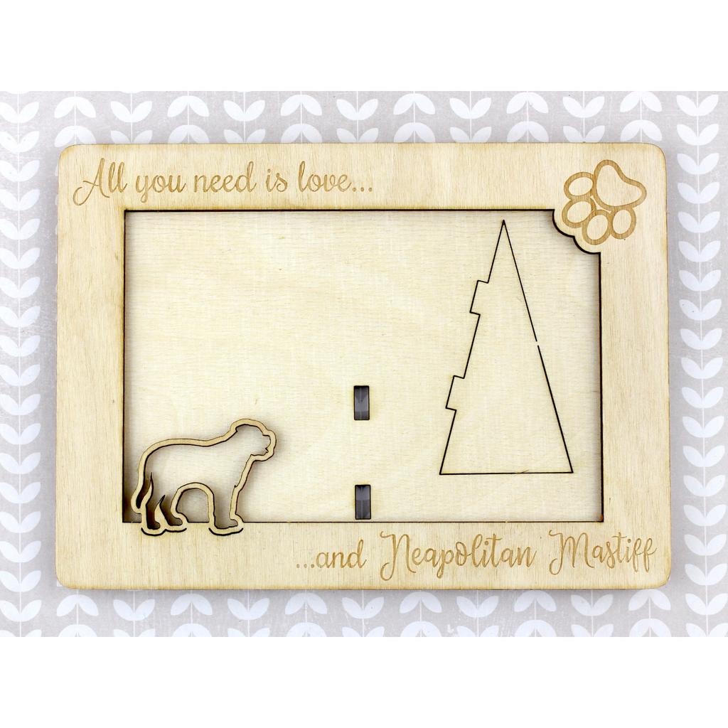 Neapolitan Mastiff, Mastino Napoletano - Photo frame, engraved wooden frame, a lovely gadget for the dog lover by Art-Dog