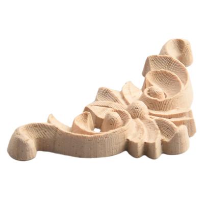 4 Stück Geschnitzte Eckapplikation aus Holz Möbelleisten Aufkleber DIY Eckapplikation Dekoration Rahmen Dekor Schrank Schrank Aufkleber