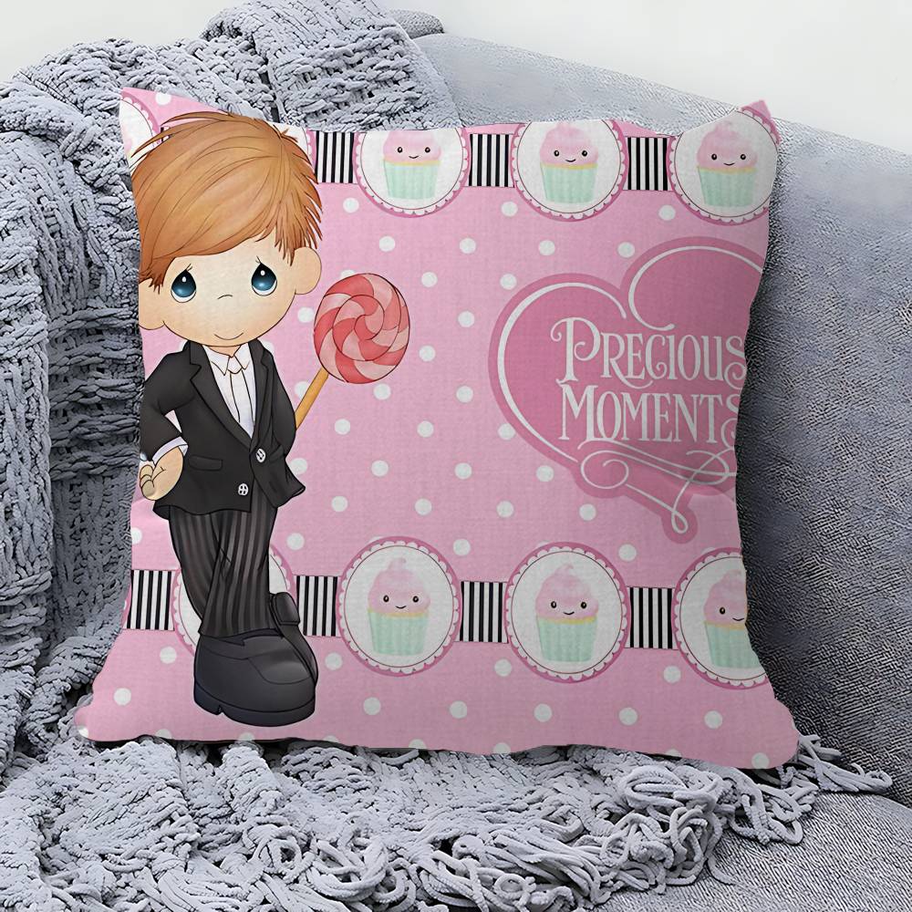 Precious Moments Cute Pillow Covers Cartoon Sofa Decorative Home Double-Sided Printing Short Plush Cute Cushion Cover
