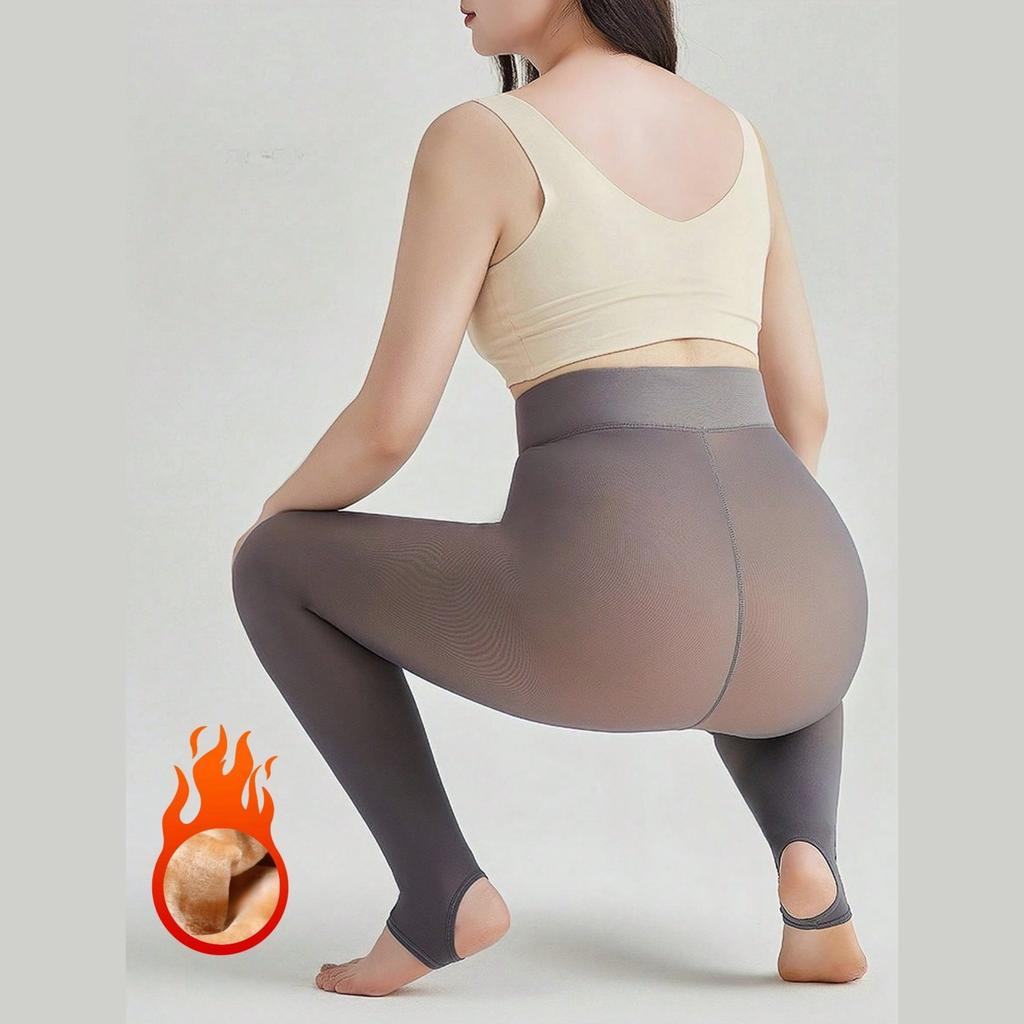 1 Piece Fall/Winter Plus-Size Plus Fleece Skin-Tight Daily Pantyhose Step