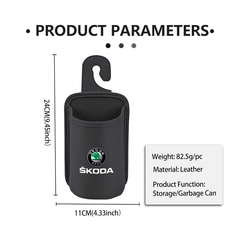 ADT1 For Skoda Car Door Cup Holder Leather Automotive Drink Rack Storage Bin Octavia A5 A7 RS Fabia Superb Rapid Karoq