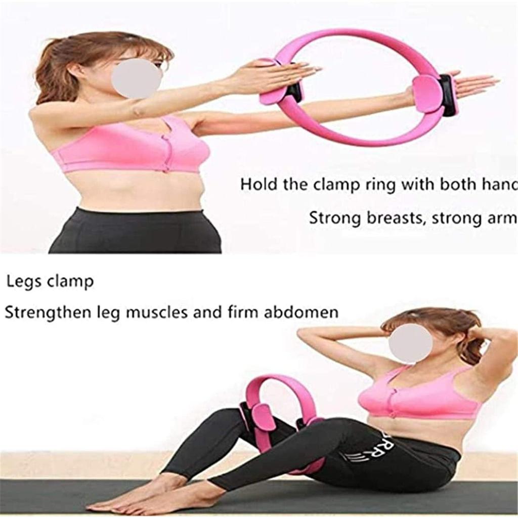 Pilatesringar Yoga Pilates Magisk Cirkel Pilates Ultra Fit Träningsmotstånds Fitness Toningring Träningspass Fitnesscirklar med Dubbla Handtag