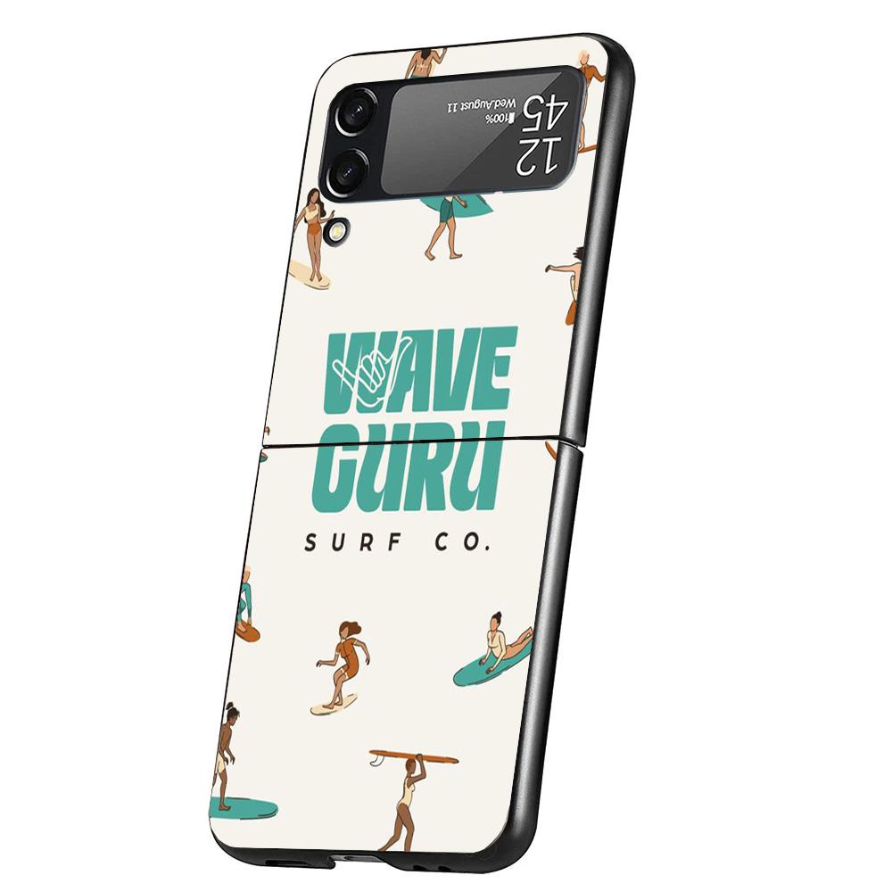 

Surf Board Aesthetic Cover Phone Case For Samsung Galaxy Z Flip 7 6 5 4 3 5G Flip7 Flip6 Flip5 Flip4 Flip3 Black Fundas Shell Ga Samsung Z Flip 6