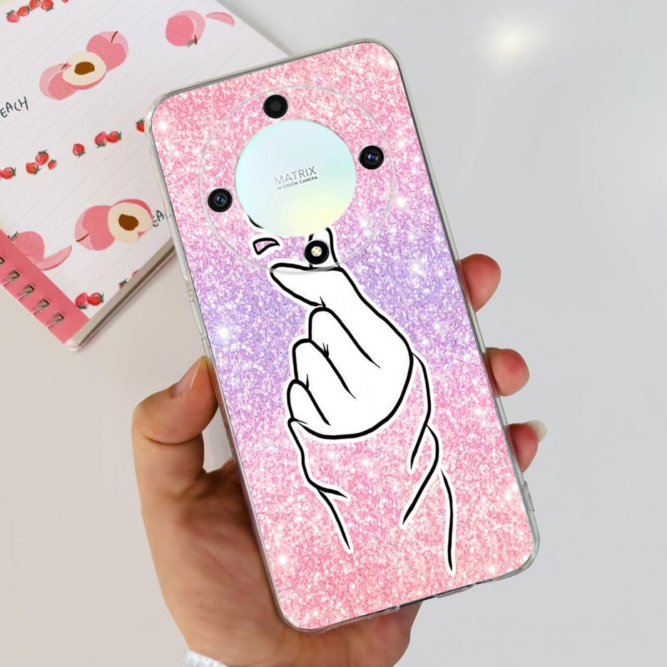 For Honor X9b 5G Case ALI-NX1 Cute Cat Butterfly Painted Cover Soft Silicone Phone Cases For Honor X9b X 9b HonorX9b Soft Fundas