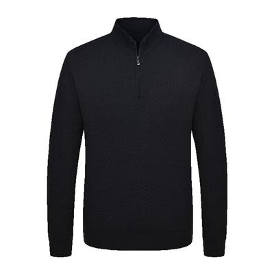 Goldlion Men's Stand Collar Zipper Long-Sleeve Knit Sweater