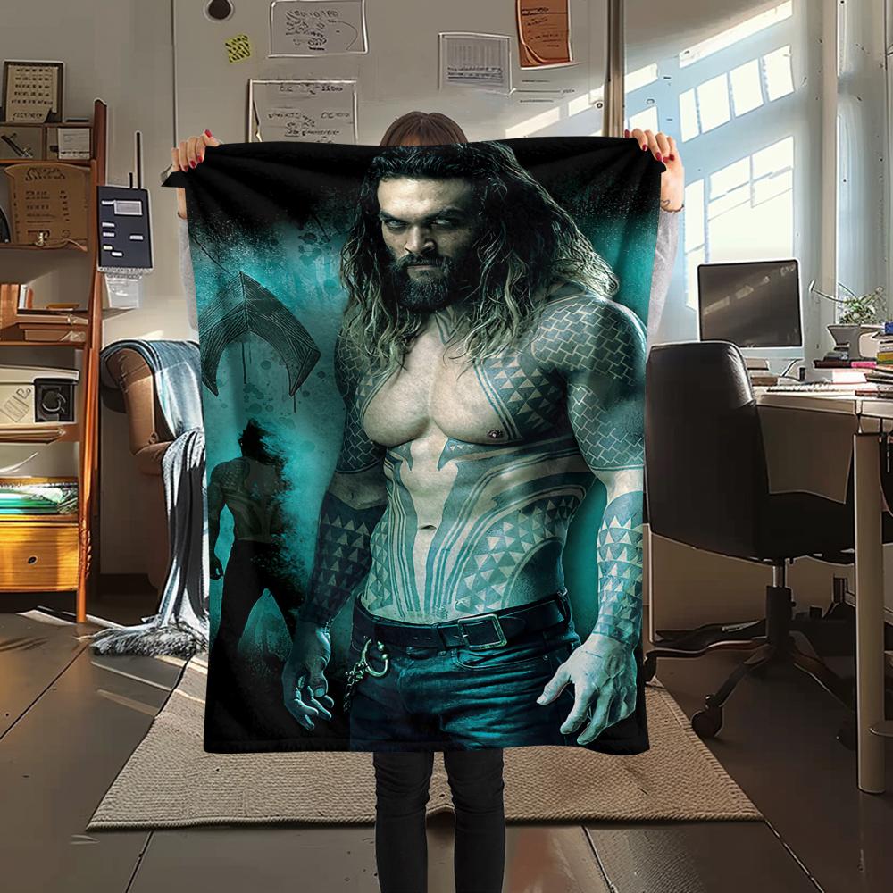 

1Pc King of Ocean Print Flannel Blanket, High quality Comfortable for All Seasons, Home Decor, Warmth and Comfort, Perfect for Gifts 80cm x 120cm