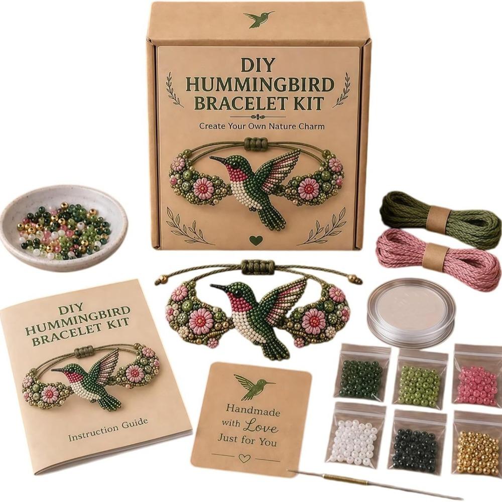 Hummingbird Design Beaded Bracelet Making Kit Full Set Handmade Bracelet Craft Set  Gift Giving