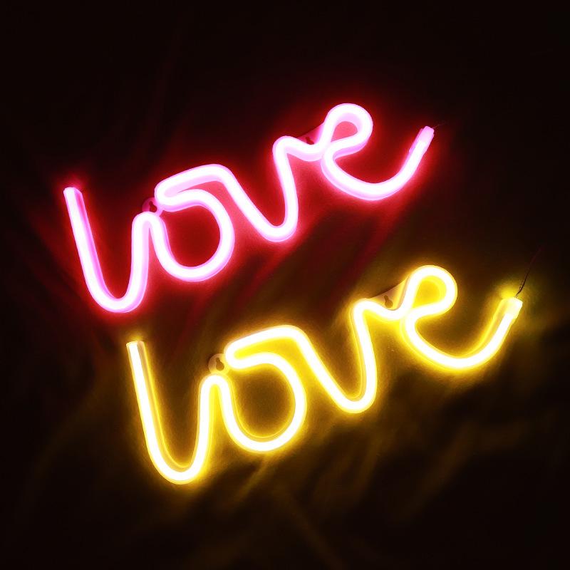 Dual-Use Wall-Mounted LED Neon Light Lamp: Love Design for Bedroom Photography Prop