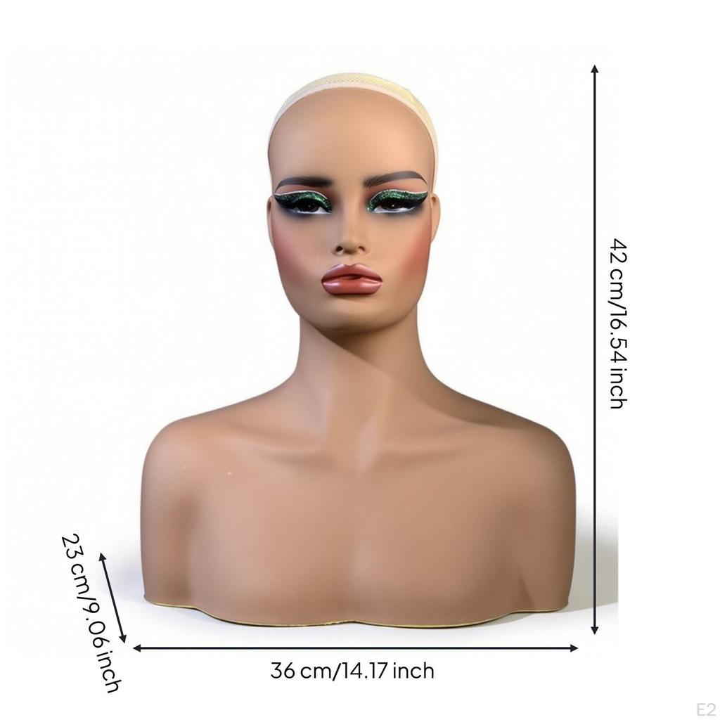 Mannequin Head with Shoulders Matte Hairpiece Display Bust Shaped Cabeza Para Peluca Con Hombros for