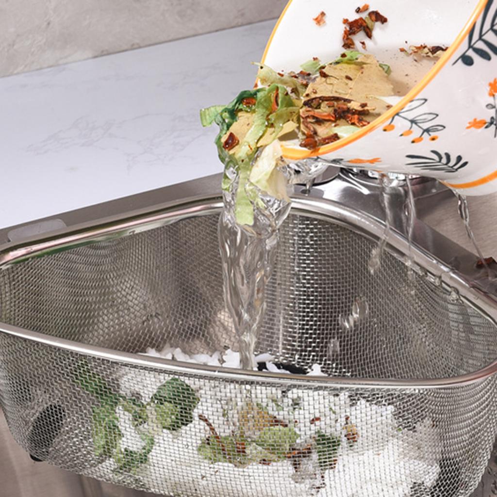 Kitchen Sink Drain Strainer Basket Tableware Dish Storage & Drain Rack for Washing Fruits Vegetables