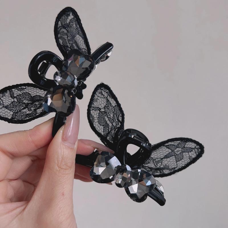 1 Stück Koreanische Version neuer Schmetterling Herz Flash Zirkon Hasenohrklemme exquisit niedlich Hinterkopf halb hochgesteckte Haarspange Ponyklemme