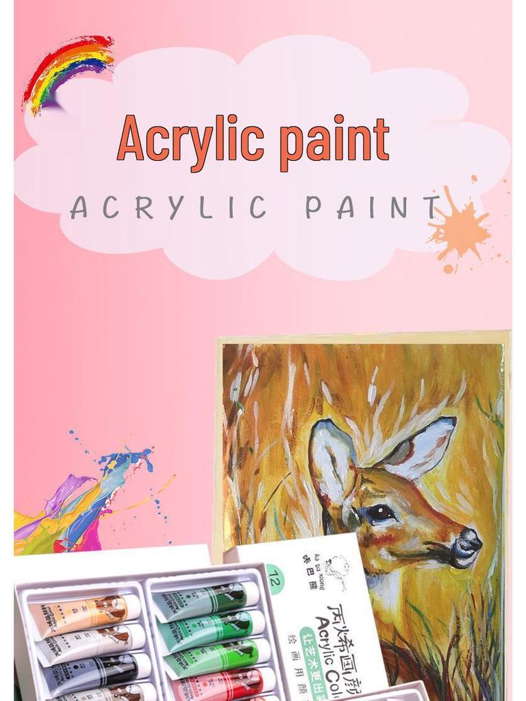 24-Color Durable Waterproof Acrylic Paint Set for Wall Art & Kids' Crafts
