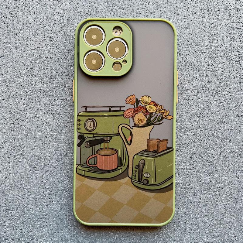 Cartoon Home Furnishing Table Cat Phone Case For iPhone 15 14 13 12 11 Pro Max Mini SE2 15 14 8 7 Plus X XR XS Shockproof Covers