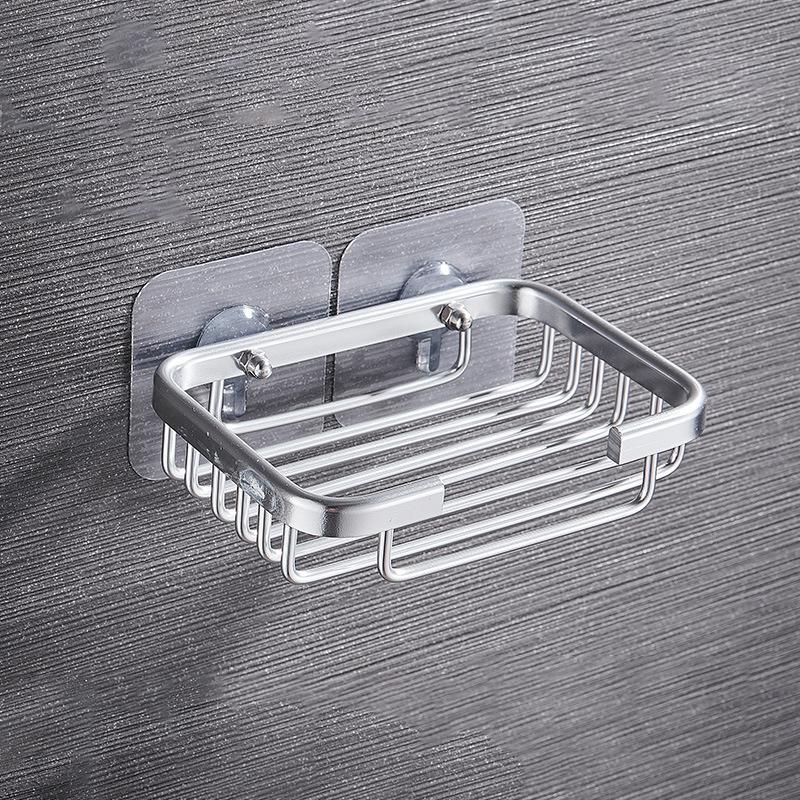 No-Drill Soap Dish With Draining Mesh And Suction Cup Wall-Mounted Storage For Bathroom Soap Holder