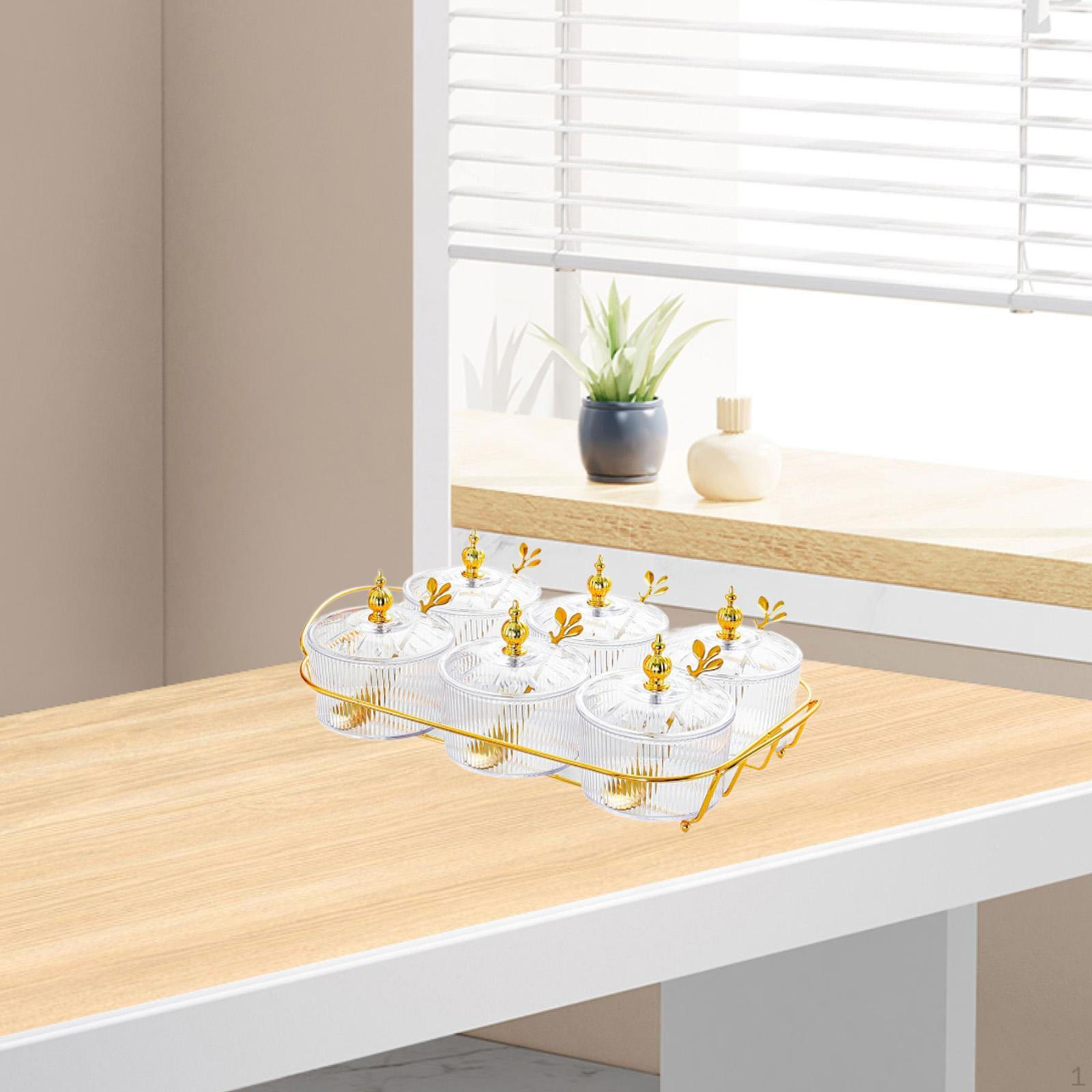 

Разделенная сервировочная тарелка для сухофруктов, орехов и конфет с пылезащитным чехлом clear and 6 grids