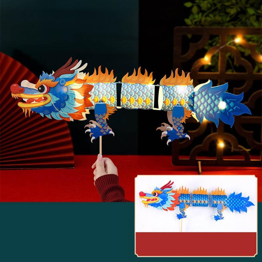 

Material Bag Dragon Lantern Handmade Mid-Autumn Festival Lantern Children s Toys синій