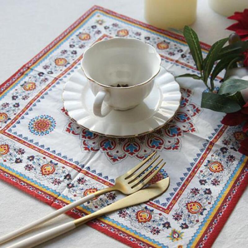 

Table setting plating ethnic napkin set (choose one color) Soldier doll