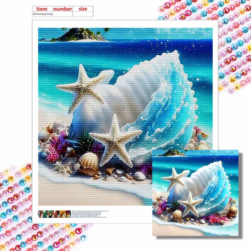 New Arrival 5D DIY Full Circle Diamond Painting "Conch" Embroidery Cross Stitch Home Decor Gift