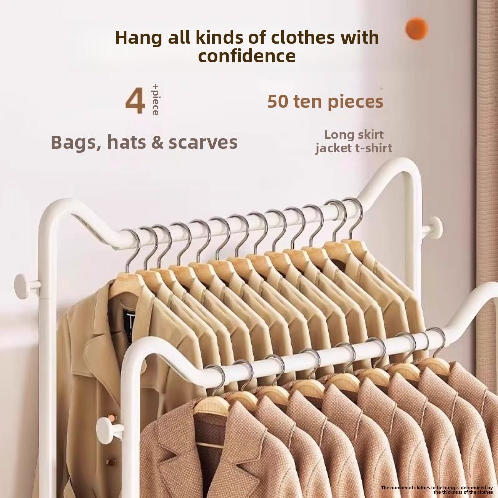 Light Luxury Clothes Rack Storage Basket Coat Rack New Floor-to-ceiling Hanger  Bedroom Use