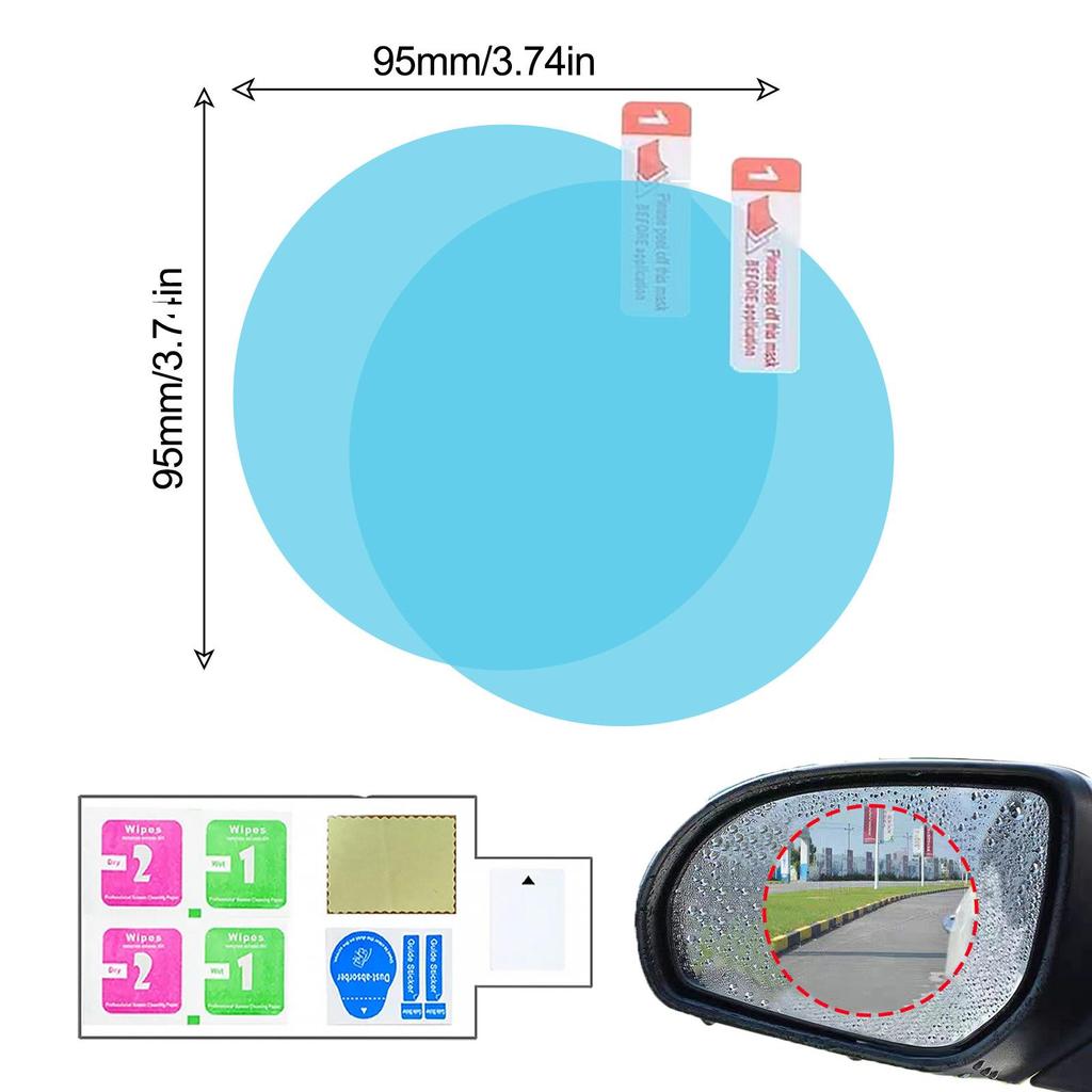 Car Side Rearview Mirror Sticker Rainproof Anti Fog Film Cover Clear Window Waterproof Bathroom Truck Hydrophobic SUV Rainy Day