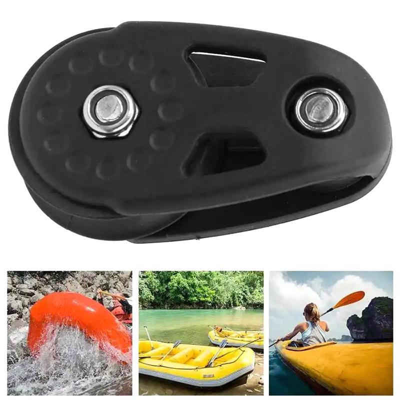 Kayak Canoe Boat Pulley Kit Heavy Duty Kayak Slide Rail Anchor Trolley Kit Marine Single Pulley Block Sheave Canoe Pulley