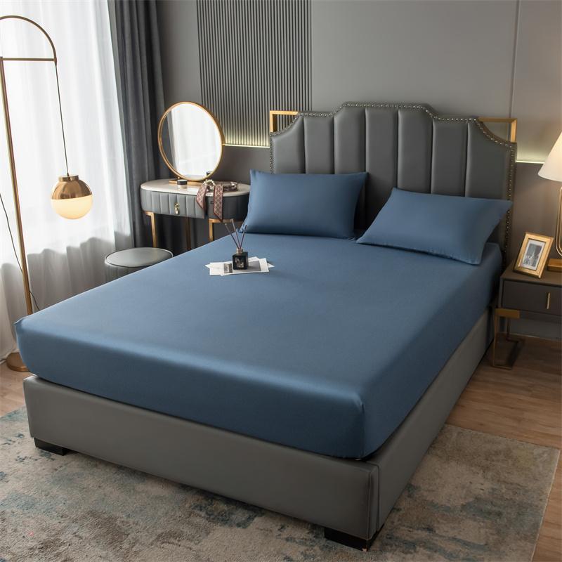 Bed Sheets Set with Pillowcase Single/Queen/King Fitted Bed Sheets with Elastic Band Solid Color Bed Sheets for Double Beds