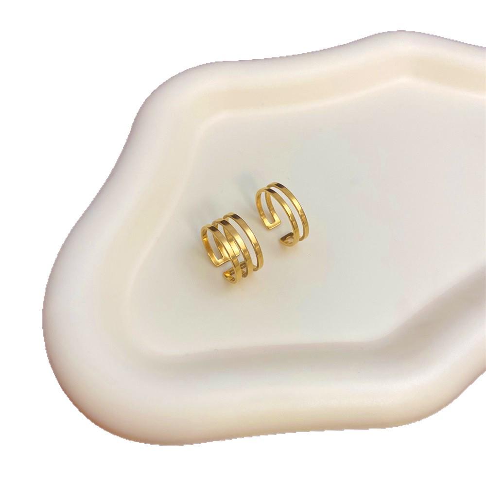European and American Style Adjustable Gold-Plated Titanium Steel Ring for Women