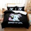 Fashion Cartoons Game Gamesolotl Axolochi Bedding Set Single Twin Full Queen King Size Bed Set Adult Kid Bedroom Home Textiles