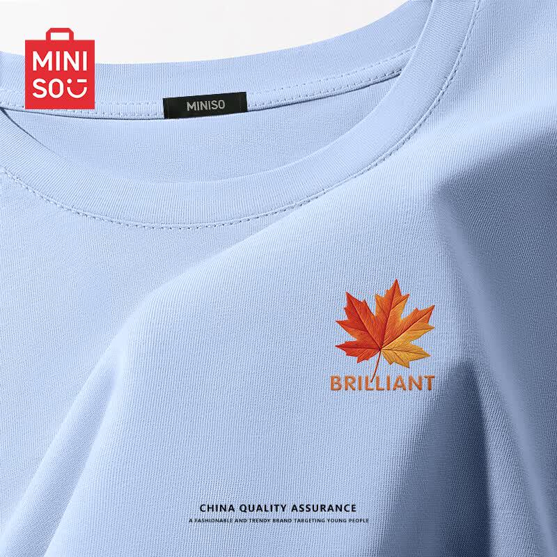 MINISO Men s Pure Cotton Gradient Maple Leaf Graphic Tee XL