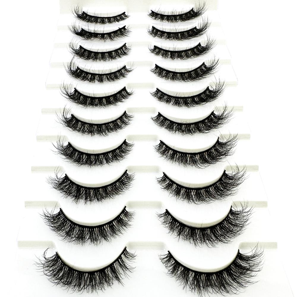 10pairs Makeup Eyelashes Soft Fluffy Lashes False Eyelashes Dramatic 3d Mink Lashes Lash Extension Make Up 3d Cilios Faux Cils