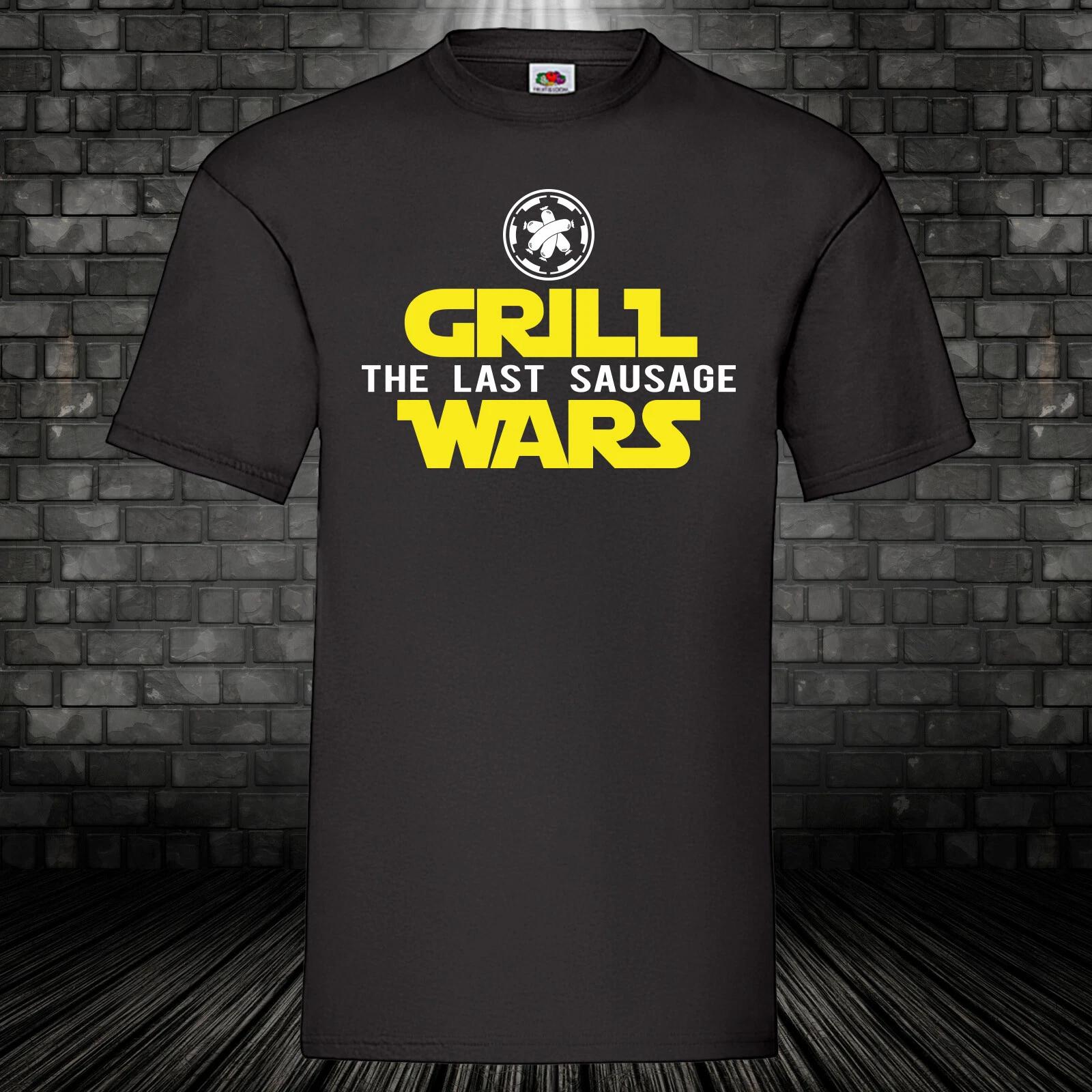 Grill Wars Barbecue Fun Shirt T-Shirt Grilling Cooking Black 100% Cotton S-5XL L