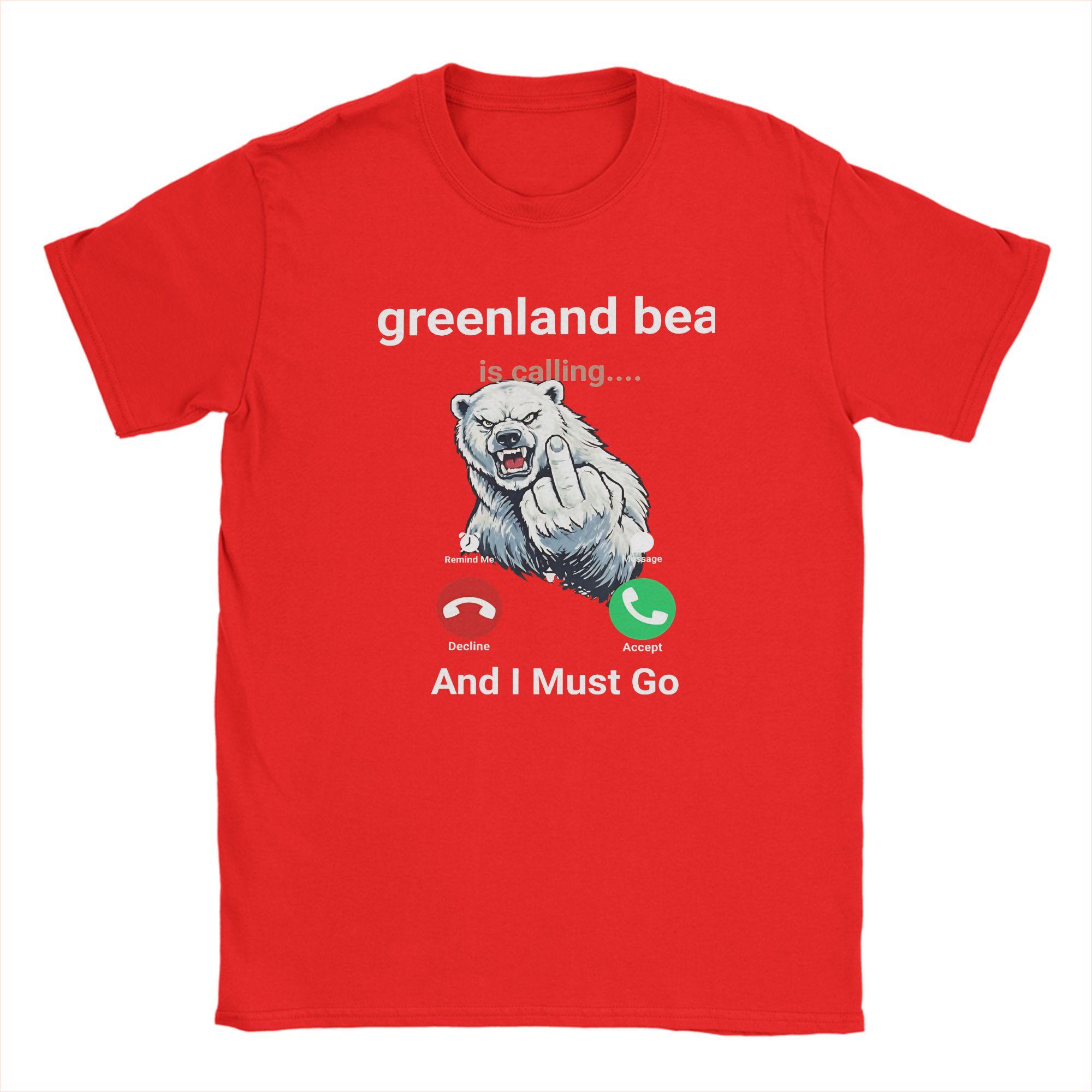 

Fun Greenland Bear is calling TShirts for Men Round Collar 100 Cotton T Shirt Short Sleeve Tee Shirt Unique Clothing S