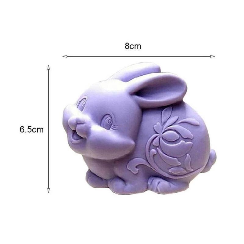 Rabbit Shaped Sugar Flipping Mold Handmade Rabbit Soap Essential Oil Soap Mold Rabbit Decorative Ornament Silicone Mold