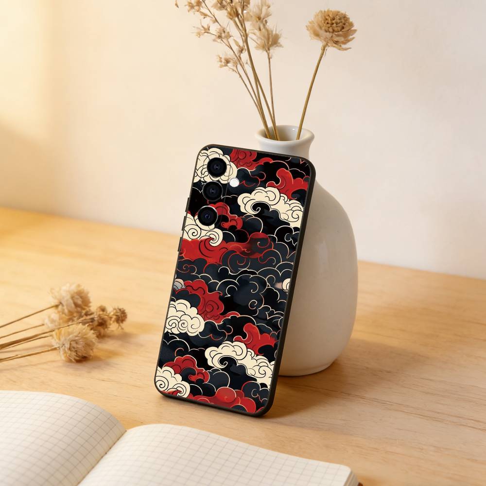 The Great Wave Off Kanagawa Phone Case Black Silicone Soft For Samsung Galaxy A73,A72,A71,A70,A53,A52,A51
