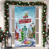 1 Stück Frohe Weihnachten Baum Türabdeckung Banner Polyester Schneemann Weißes Weihnachtsmuster für Heiligabend Neujahr Feiertagsparty Haustür Heim Wanddeko