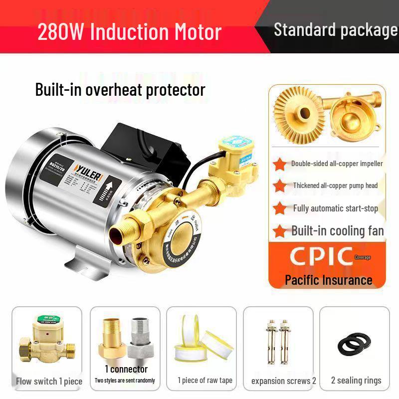 Automatic Silent Water Booster Pump for Solar Heaters, 220V