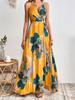 Tropical Print High Slit Strap Dress - European & American Style