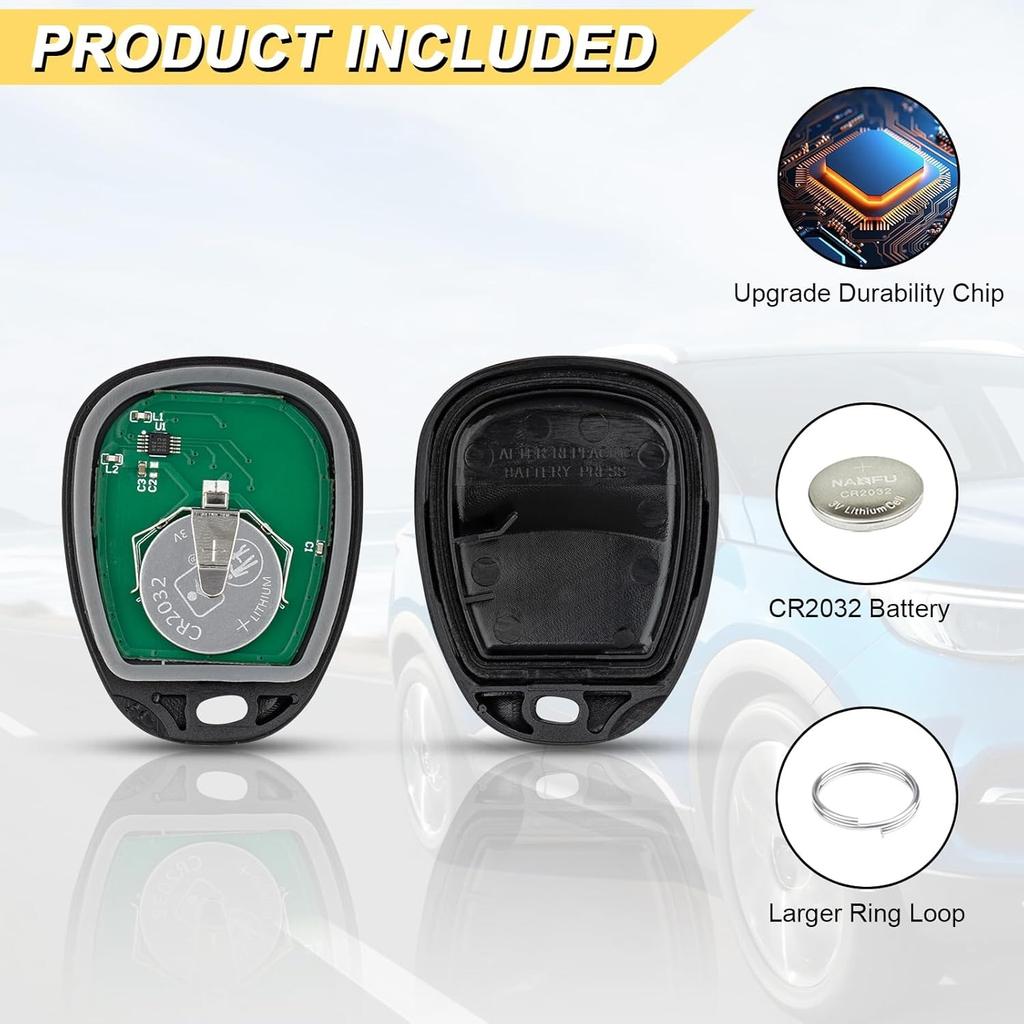 Key Fob for 1996-2002 Chevy Suburban Tahoe Lumina Camaro Monte Carlo, GMC Yukon Safari, Buick Cadillac Oldsmobile Pontiac, AB01502T/ABO1502T, 3Buttons