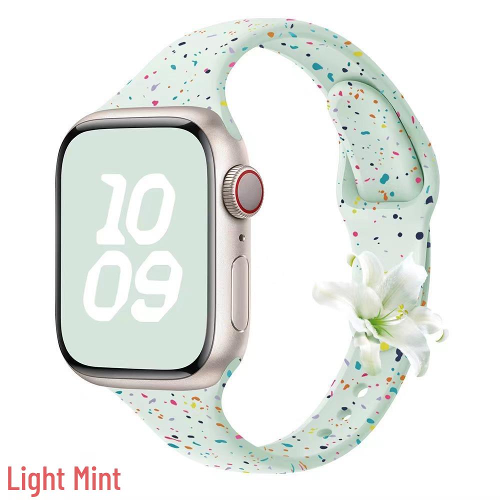 Kompatibel mit Apple Watch 6-10 T-förmiges schlankes Konfetti Silikon Sportarmband