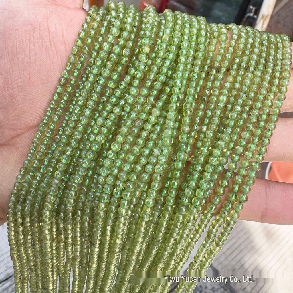 Mărgele Rotunde Naturale de Peridot pentru Meșteșugirea Bijuteriilor DIY