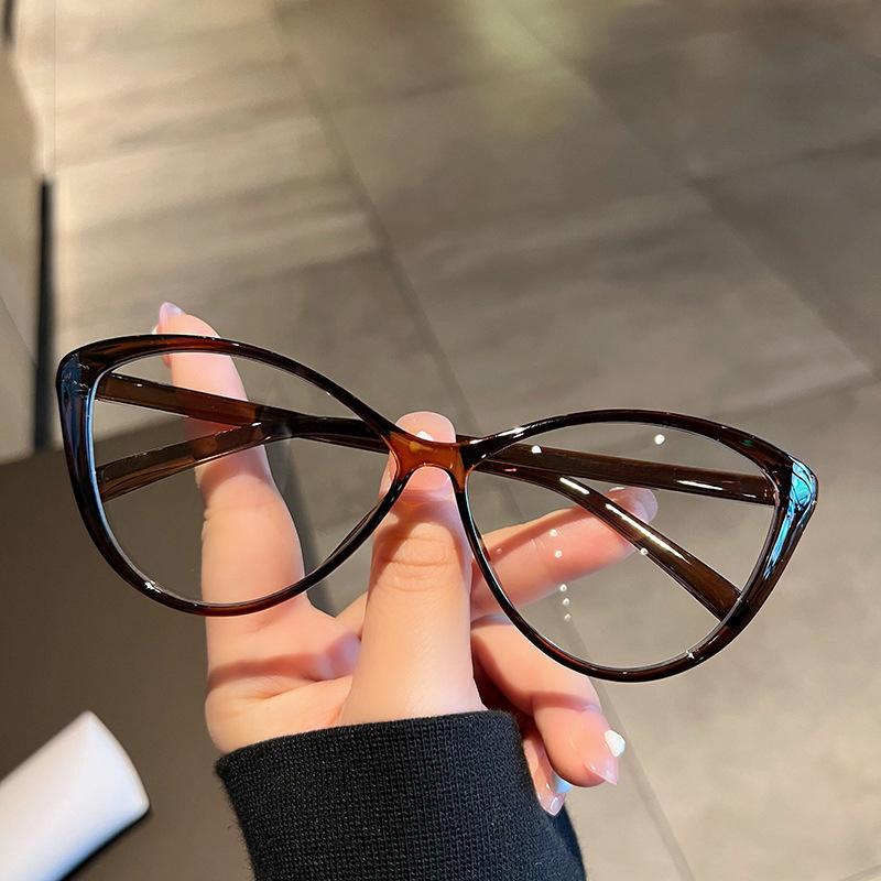 Korean version of plain artifact myopia glasses women's high definition eye protection anti-blue flat glasses large frame thin glasses frame
