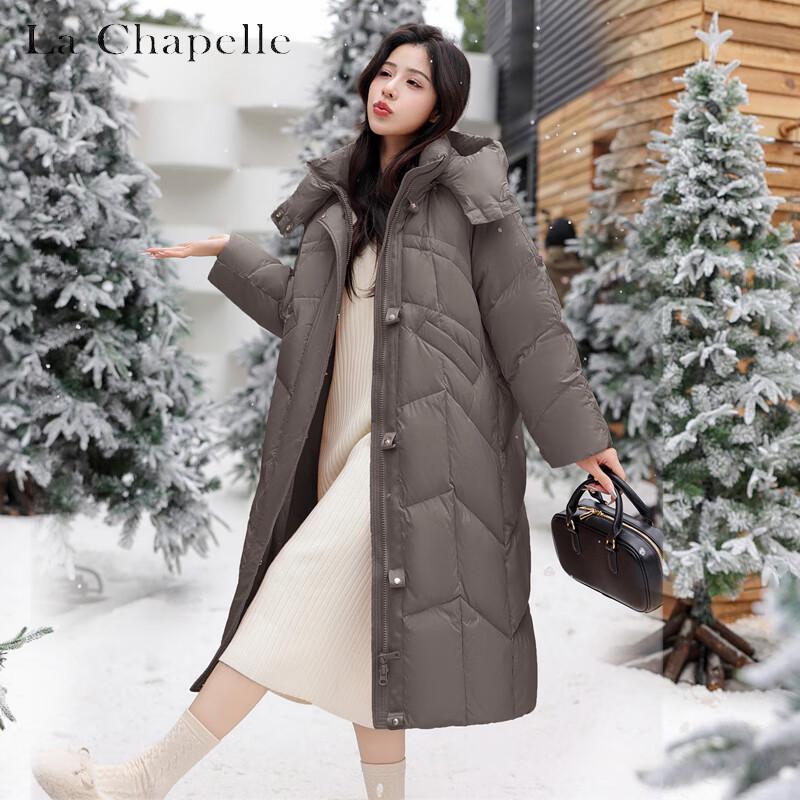 La Chapelle Women's Long Hooded Down Jacket