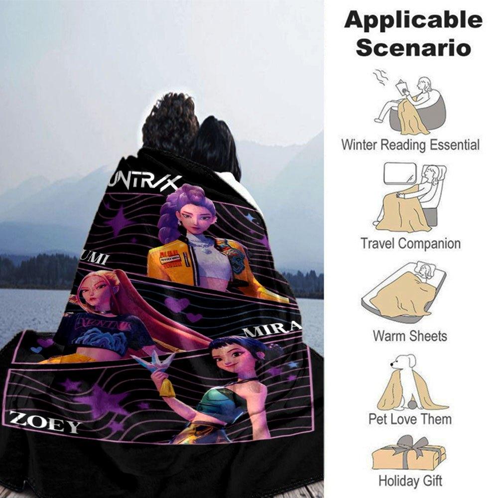 1pc Hunter X Kopo group - Themed Flannel Blanket - Suitable for Bed, Home Decor, Graduation Gifts, Easter, Back to School, ChristmasA48