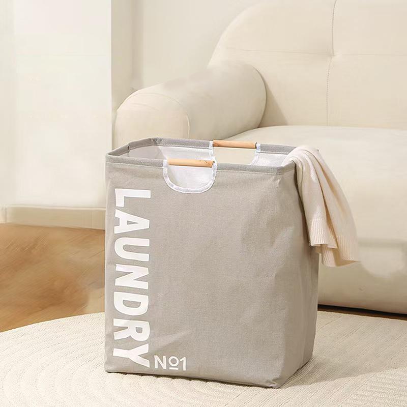 Large Capacity Waterproof Laundry Basket Cotton Linen Dirty Clothes Basket Home Organizer Bucket Foldable Sundries Storage Bag