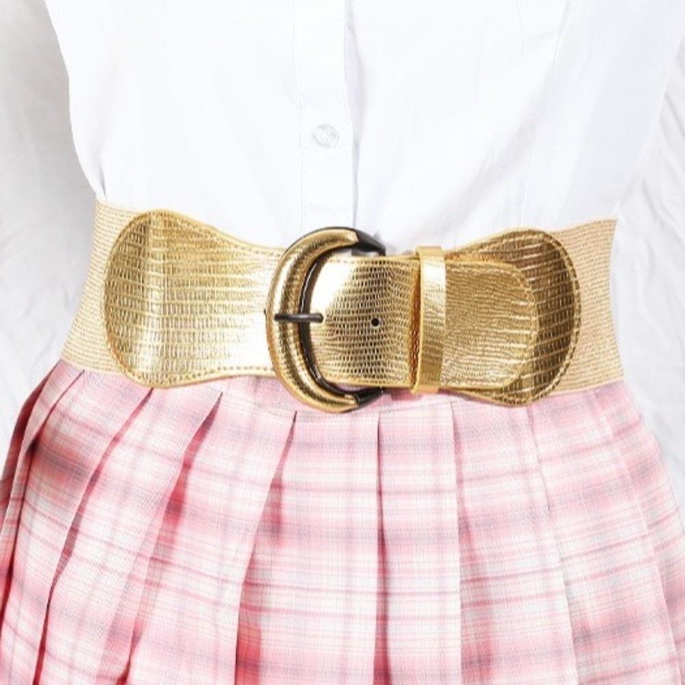 Cloth Stretchy Cummerbunds PU Wide Waist Belt Simple Female Waistband  Women