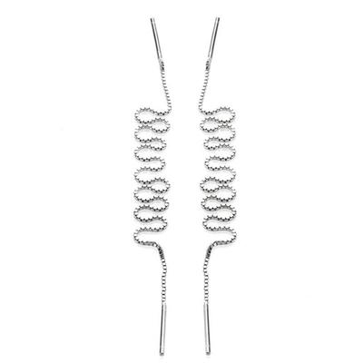 1 Pair Women Girls Threader Dangle Earrings Wedding Jewelry Chain Bar Threader Drop Earrings