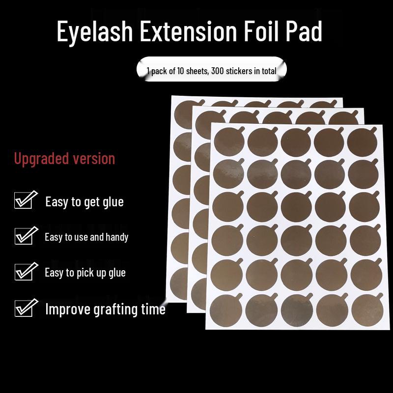 Eyelash Extension Foil Pad - Pack of 10 Sheets, 30 Disposable Glue Drop Patches per Sheet