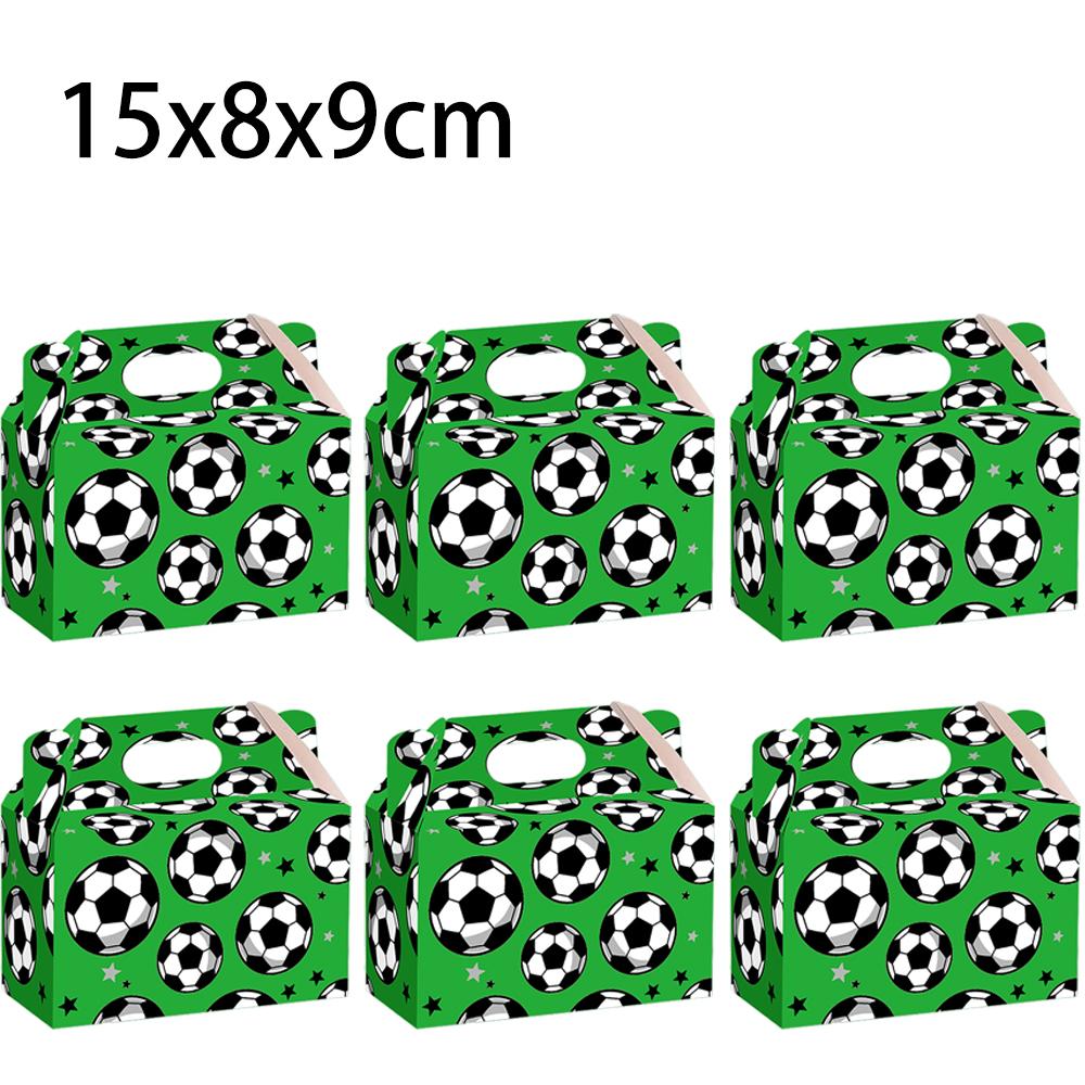 5/10/15Pcs Soccer Party Treat Boxes Soccer Cardboard Candy Cookies Gift Paper Box Soccer Theme Birthday Party Football Favors