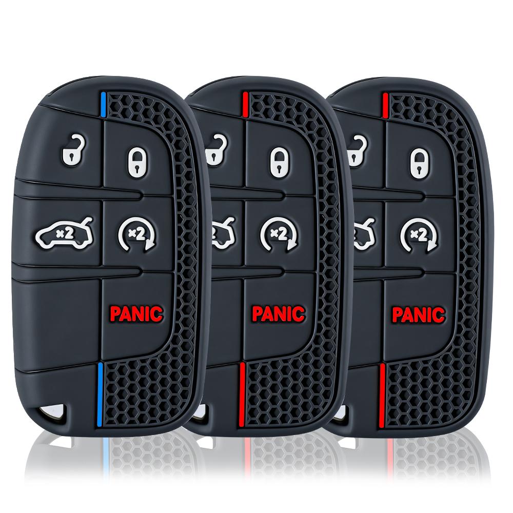 5 Buttons Silicone Car Smart Key Cover For Jeep Renegade Frand Cherokee Dodge Journey Charger Chrysler 200 300 300 Shell Fob