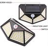 100LED Solar Wall Light Outdoor Lighting Waterproof Solar Lights Motion Sensor Street Lamp with Sunlight Powered Spotlight